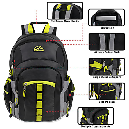 Mountain Edge Multi Pocket Daisy Chain Backpack With 17 Laptop