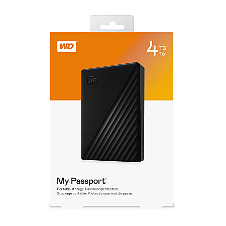 Western Digital My Passport Portable HDD 4TB Black - Office Depot