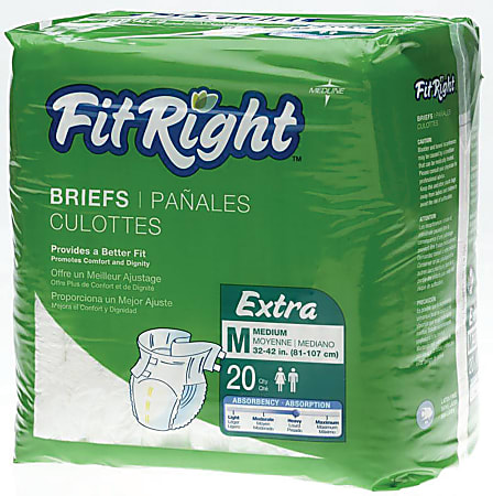 Fitright disposable store briefs extra absorbency