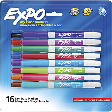 Expo Whiteboard Markers Chisel Assorted 16 Pack