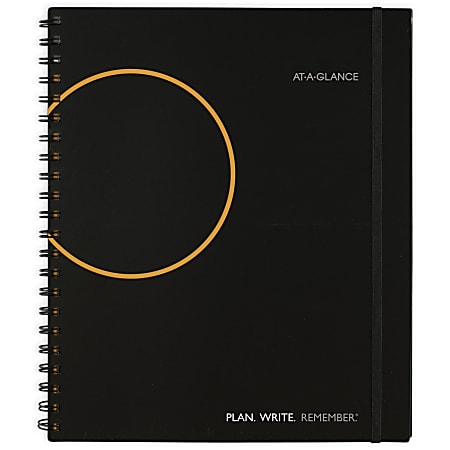 AT-A-GLANCE® Plan. Write. Remember.® Undated Planning Notebook with Reference Calendars, Black, Large, 8 1/2" x 11"