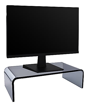 Realspace&reg; Lucenti Acrylic Monitor Stand, 4"H x 15"W x 7-1/2"D, Translucent Black