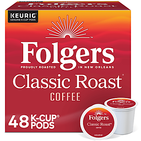 Folgers Gourmet Selections Medium Roast Keurig&reg; Single-Serve K-Cup&reg; Pods, Classic, Box Of 48 K-Cup&reg; Pods