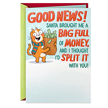 Hallmark Gag Gift Christmas Card (Bag Full of Money)