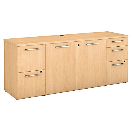 Bush Business Furniture 300 Series Storage Credenza, 72"W x 22"D, Natural Maple, Standard Delivery