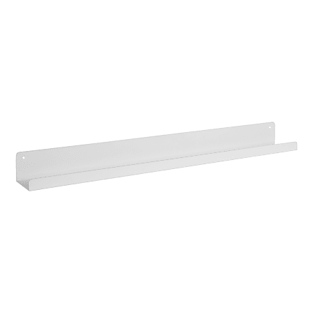 Kate and Laurel Mezzo Modern Metal Ledge Shelf, 4-1/2”H x 36”W x 3”D, White