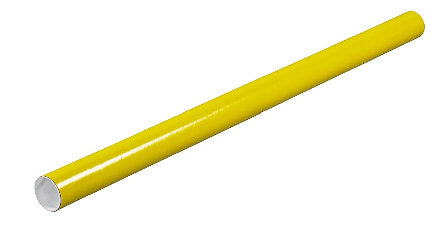 Office Depot® Brand Color Mailing Tubes With Plastic Endcaps, 2" x 6", Yellow, Pack Of 50