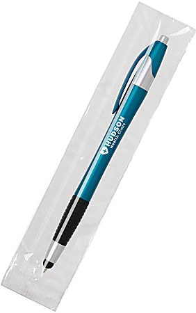 Custom Resolve Stylus Cello-Wrapped Pen, Medium Point, Black Ink