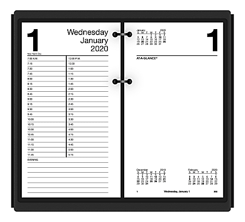 AT-A-GLANCE® Daily Loose-Leaf Desk Calendar Refills, 4-1/2" x 8", January To December 2020, E21050