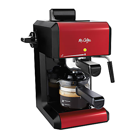 Mr. Coffee Caf 20 Oz Steam Automatic Espresso And Cappuccino Maker Red -  Office Depot