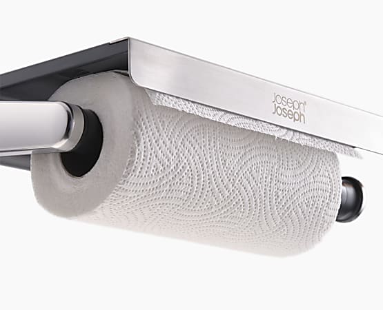 Joseph Joseph Under-Mount Paper Towel Holder, 2”H x 12-1/8”W x 7”D, Silver, Total Qty 1