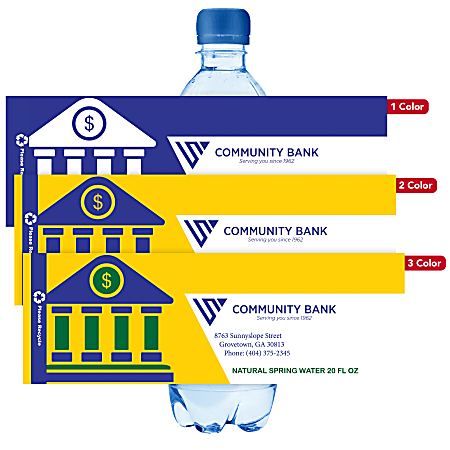 Custom Printed 1, 2 or 3 Color Water