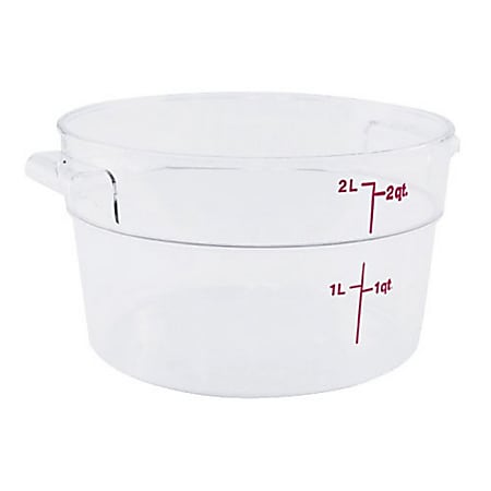Cambro Camwear Food Storage Container, 2 Qt, Clear