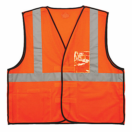 Ergodyne GloWear Safety Vest, ID Holder, Type-R Class 2, XX-Large/3X, Orange, 8216BA 