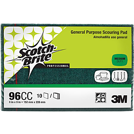 Scotch-Brite General-Purpose Scouring Pads - 6" Width x 9" Length - 60/Carton - Synthetic Fiber - Green
