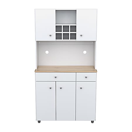 Inval® Galley Kitchen Storage Cabinet, 66-1/16"H x 35-1/16"W x 15-1/2"D, White