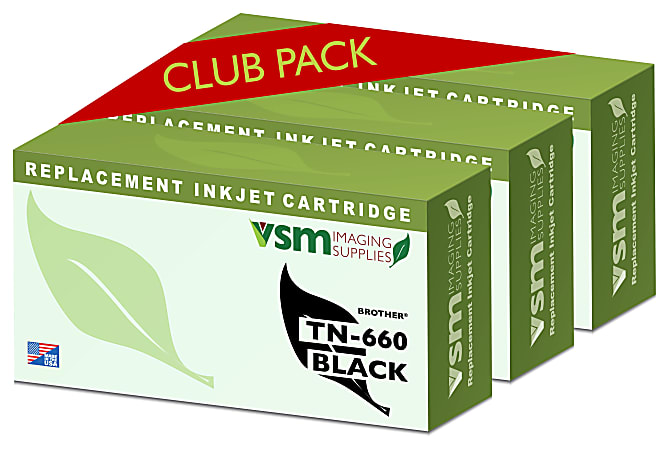VSM VSM-660 Remanufactured Black Toner Cartridge Replacement For Brother® TN-660, Pack Of 3