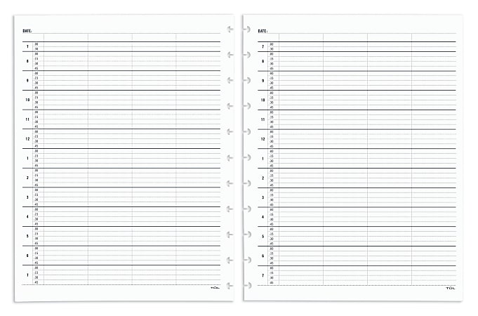 TUL® Discbound Daily Appointment Refill Pages, 4-Person Group Appointments, Letter Size, Undated, 50 Sheets