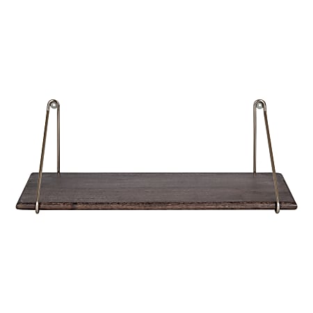Kate and Laurel Palone Wood and Metal Wall Shelf, 8”H x 24”W x 8”D, Gray