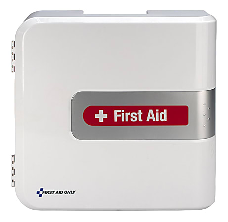 First Aid Only Smart Compliance 260-Piece First Aid Cabinet With Medications, 14-1/2"H x 15-1/2"W x 5-1/4"D, White