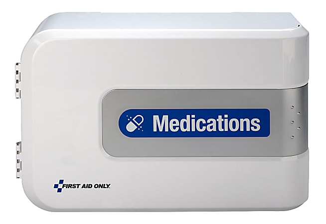First Aid Only Smart Compliance Complete Medication Station, 9-3/4"H x 15-1/2"W x 5-1/4"D, White