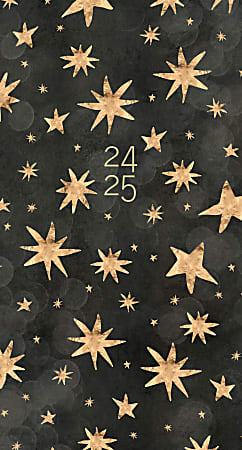 2024-2025 Willow Creek Press 2-Year Monthly Checkbook/Calendar, 3-1/2" x 6-1/2", Starry Night, January To December