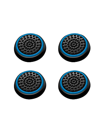 Insten 4-piece Set Controller Analog Thumbstick Cap For PS4, XBox One, Nintendo Switch Pro Controllers, Black Blue