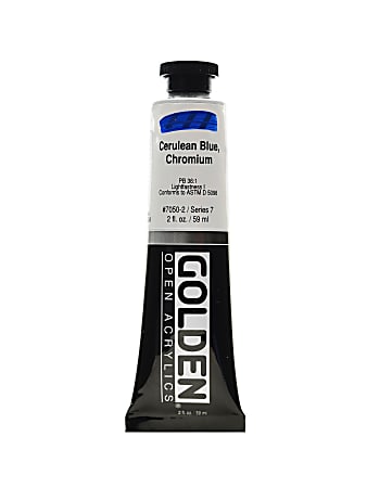 Golden OPEN Acrylic Paint, 2 Oz Tube, Cerulean Blue Chromium