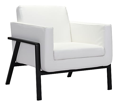 Zuo® Modern Homestead Lounge Chair, White/Black