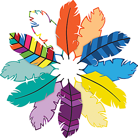 Barker Creek Double-Sided Accents, 3" x 7-1/4", Bohemian Feathers, Set Of 36 Accents