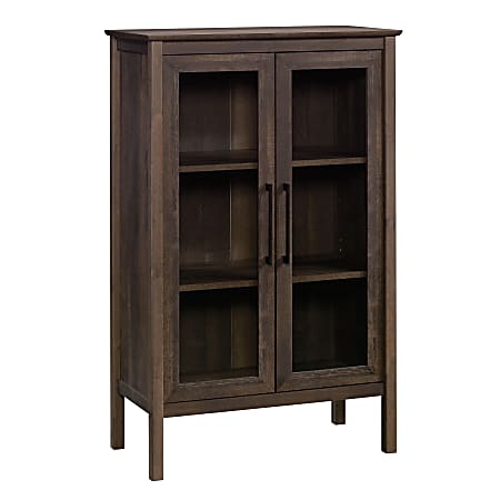 Sauder Anda Norr Bookcase Display Cabinet 3 Shelf 51 H Smoked Oak Office Depot