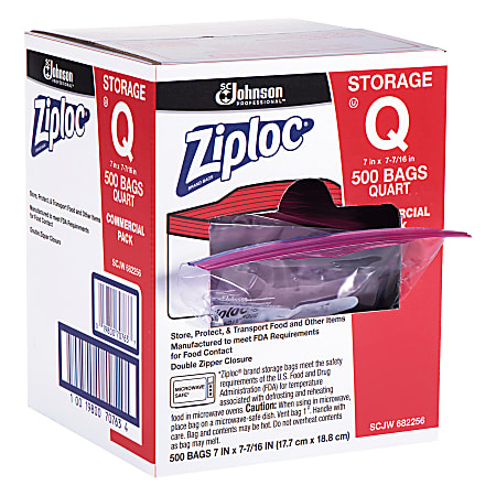 Ziploc Heavy Duty Double Zipper Freezer Food Bags, Quart/Gallon Pick From 2  Size