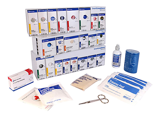 First Aid Only Smart Compliance 50-Person RetroFit Grid With Medications, 7-1/2"H x 14-3/4"W x 12"D