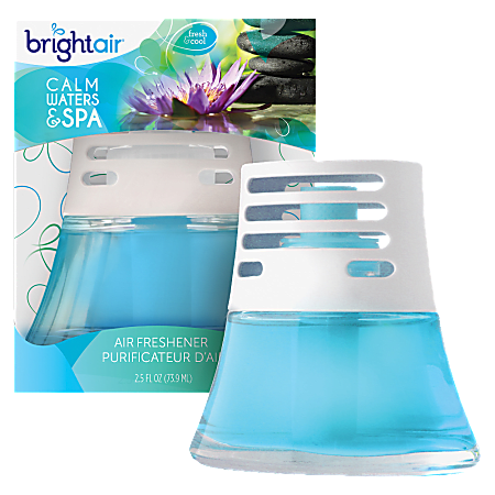 Bright Air Scented Oil Air Fresheners, Calm Waters/Spa Scent, 2.5 Oz, Blue, Pack Of 6