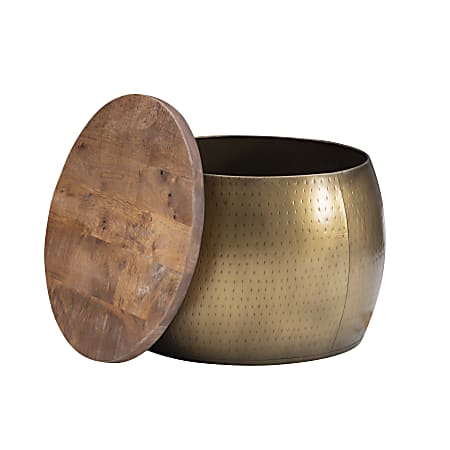 Brass drum end shop table