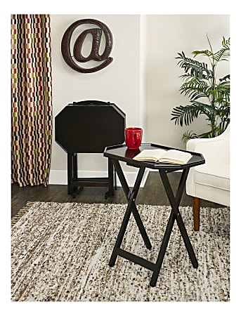 Powell Holly 5 Piece Tray Table Set Espresso Office Depot