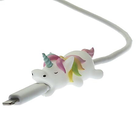 Digital Energy World Smartphone Cable Protector, Unicorn, 5/8"H x 5/16"W x 5/16"D, Blue/Pink, DMS3-1083