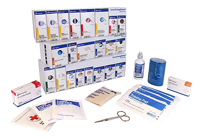 First Aid Only Smart Compliance 50-Person Food Service RetroFit Grid Without Medication, 7-1/2"H x 14-3/4"W x 12"D