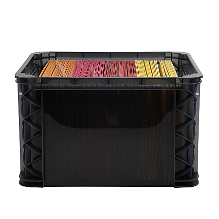 Super Stacker Large Storage Box 11 14 H x 14 W x 17 34 L Gray