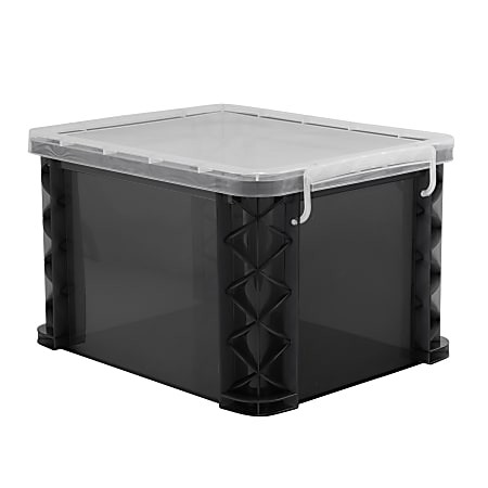 Super Stacker Large Storage Box 11 14 H x 14 W x 17 34 L Gray