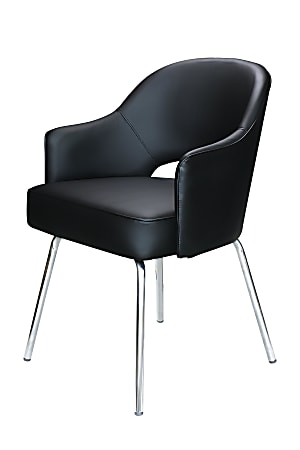 Boss Office Products Guest Chair, Black/Chrome