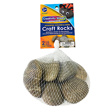 Creativity Street Stone Craft Rocks 2 Lb Assorted Colors Pack Of 6 Bags -  Office Depot