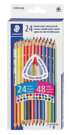 Staedtler Duo Ended Color Pencils Assorted Colors Box Of 24 - Office Depot