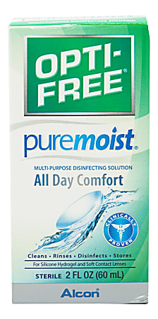 Opti-Free PureMoist Contact Solution, 2 Oz, Bottle