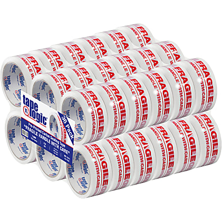 Handle with Care"-  2" x 55 yds "Fragile 6 Rolls Preprinted Tape 