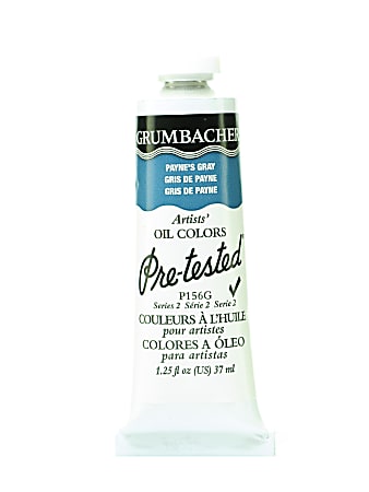 Grumbacher P156 Pre-Tested Artists' Oil Colors, 1.25 Oz, Payne's Gray, Pack Of 2