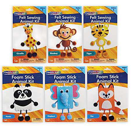 Creativity Street Felt Foam Animal Craft Kits Pack Of 6 Kits - Office Depot