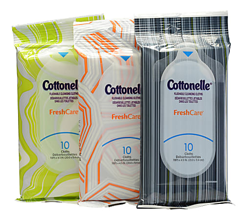 Cottonelle Fresh Care Flushable Wipes, White, Pack Of 10 Wipes