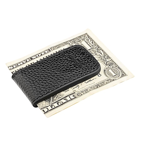 Zodaca Genuine Leather Magnetic Money Clip, Black