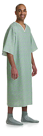 Medline Healing Colors Patient Gowns, 66", Charisma, Pack Of 12